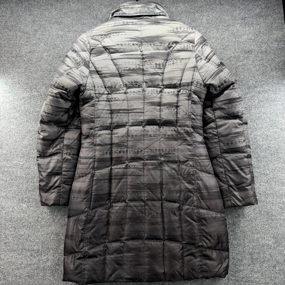 Eddie Bauer Puffer Coat Women Gray Geometric Print Full Zip Down Filled - Picture 5 of 9